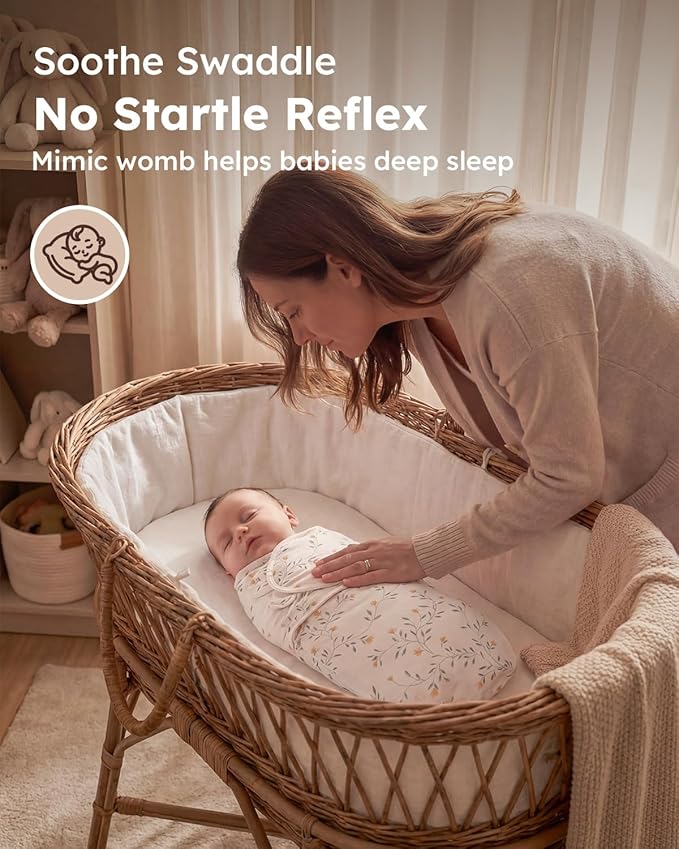 Yoofoss Baby Swaddles for Newborns 100% Organic Cotton, Adjustable Swaddle 0-3 Months 2 Zippers Newborn Swaddle Sack, Breathable Soft Durable