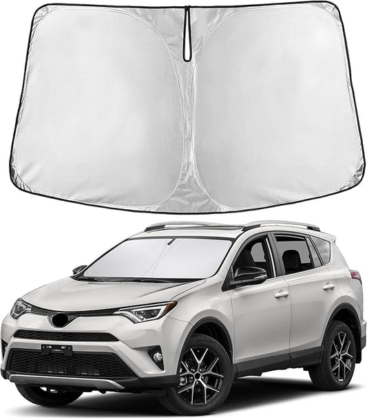 Econour Windshield Sunshade for Toyota RAV4 2013-2016 2017 2018, Sun Visor for Front Windshield & Window Sun Shade Cover, UV Heat Blocker & Protector, Car Accessories
