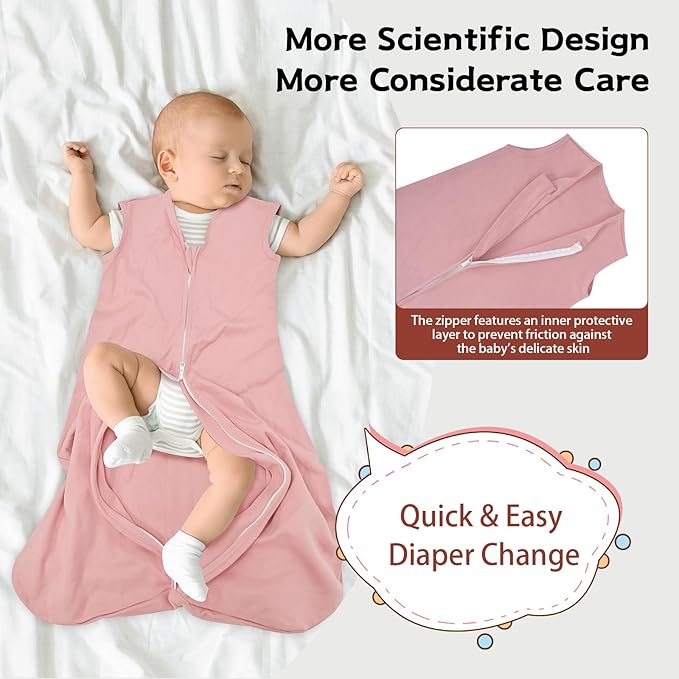Wrrernsin Baby Sleep Sack 6-12 Months,100% Cotton TOG 0.5 Wearable Blanket for Boys and Girls, 3 Pack 2-Way Zipper Lightweight Sleeping Bags for Toddler Newborn Infant