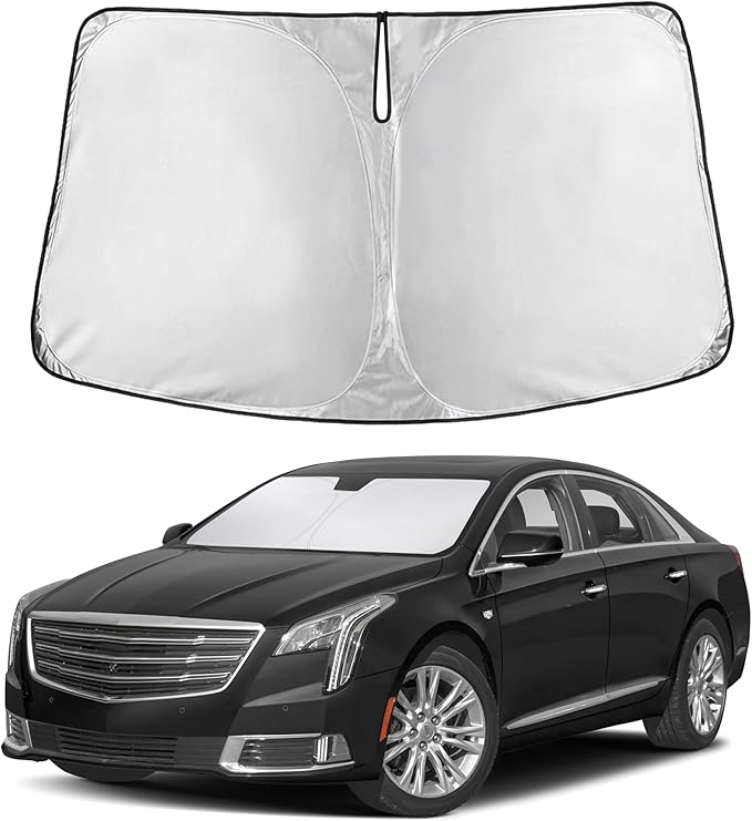 Econour Windshield Sunshade for Cadillac XTS 2013-2017 2018 2019, Sun Visor for Front Windshield & Window Sun Shade Cover, UV Heat Blocker & Protector, Car Accessories
