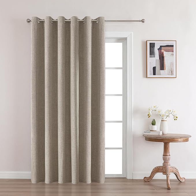 Joydeco 100% Blackout Curtains Customize for Living Room Bedroom, Linen Grommet Privacy Thermal Insulated Room Darkening Curtain 1 Panel (Custom Size, Color)