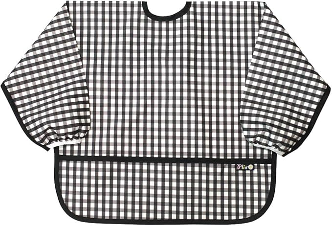 Plie Long Sleeve Waterproof Bib for Toddlers – Soft Feeding Smock for Baby Mealtime, Self-Feeding, BPA-Free, Easy Clean