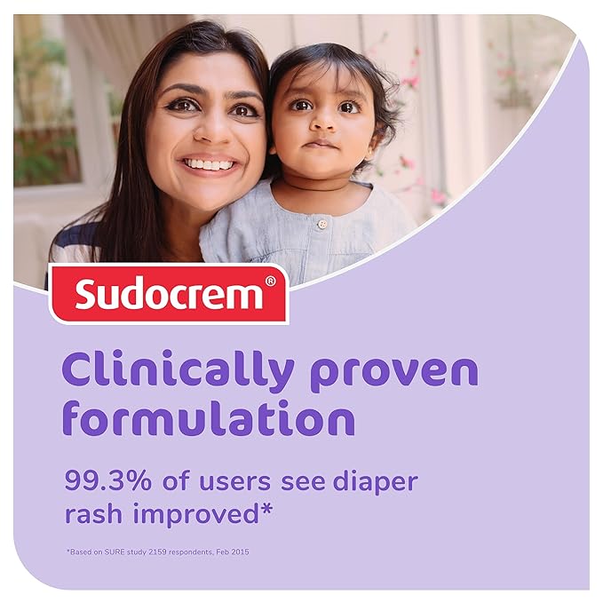 Sudocrem Diaper Rash Cream for Baby's Skin, Triple Action Diaper Rash Paste that Soothes, Treats and Protects, 15.29% Zinc Oxide Cream - 4.4oz (125g)
