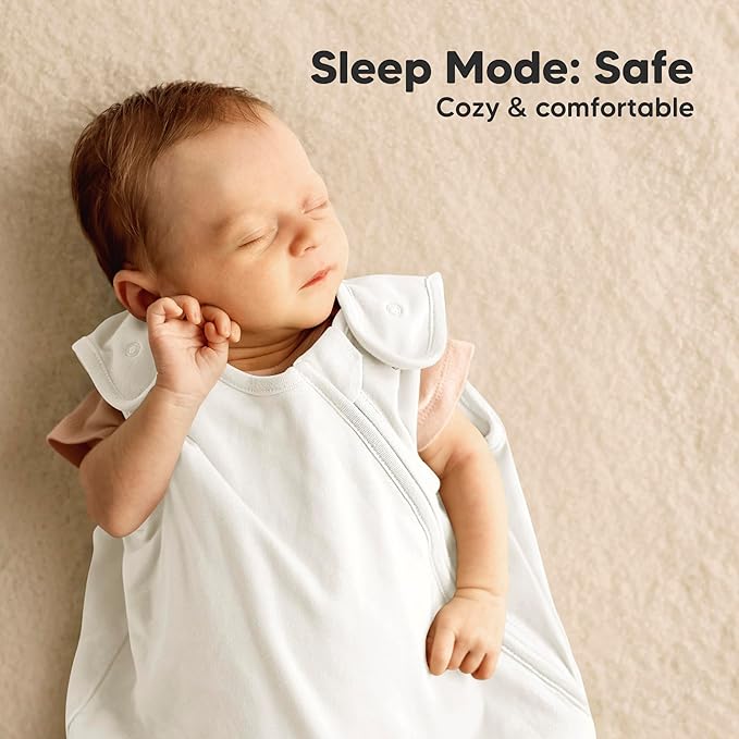 2-Pack Organic Baby Sleep Sacks, 100% Cotton - Soft & Breathable 0.5TOG Baby Wearable Blanket,Toddler Sleeping Sack 0-6 months, Easy to Wear Transitional Swaddles for Newborns, Infants (Soft White, S)
