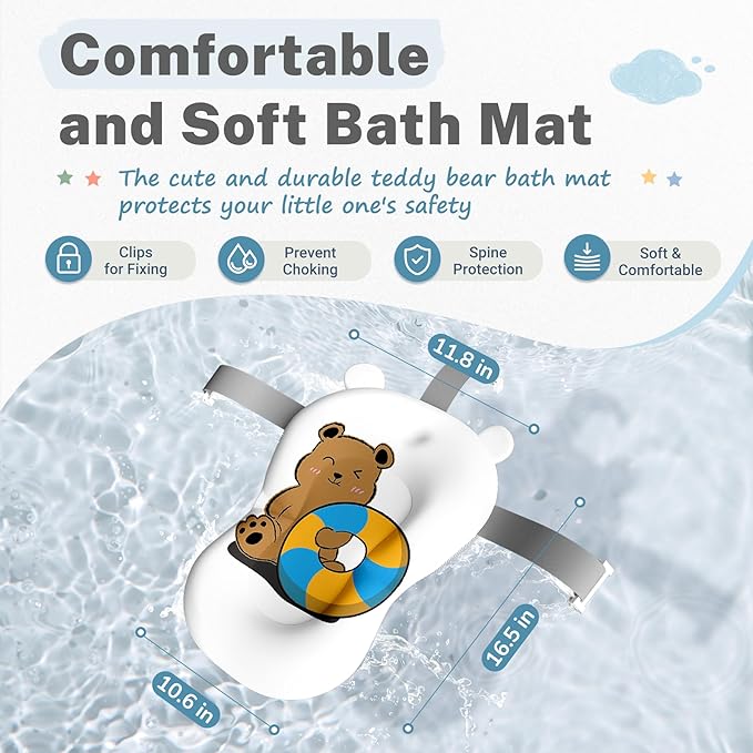 AVIDOR Baby Bathtub,Collapsible Bathtub for Newborn to Toddler,Durable Essential Infant Bath Tub,Portable Travel Baby Bathtub with Soft Cushion,No-Slip Hanging and Detachable Bathtub(Blue)