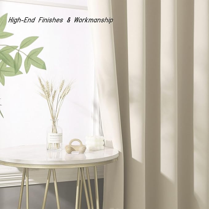 Extra Long Blackout Curtains - 2 Story High Living Room Drapes - Tall Curtains for High Ceiling or Long Window - 144 156 168 192 204 216 240 Inch 12ft-20ft Length(1 Panel,Beige, 52″x228″)