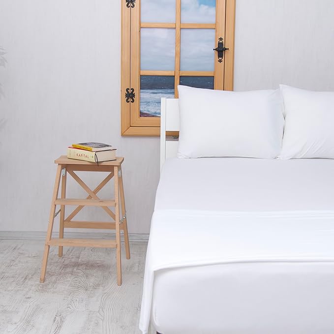 100% Cotton Bed Sheet Set with Deep Pocket - T-Shirt Fabric Jersey Knit - Extra Soft - Easy Fit - 3 Piece Set with Pillowcase - All Season - Comfy – 3 pcs (White, Twin)