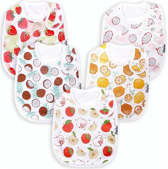 KiddyStar Organic Cotton Baby Bibs for Boys & Girls – Soft, Absorbent Teething & Drool Bibs - Adjustable Snaps for Toddlers