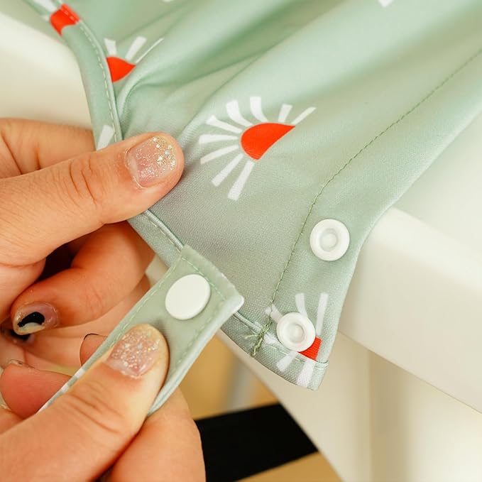 CoolaPeach Long Sleeve Baby Bib - Mess-Proof Feeding Bibs for Babies - Adjustable, Waterproof, and Highchair/Table Attachment