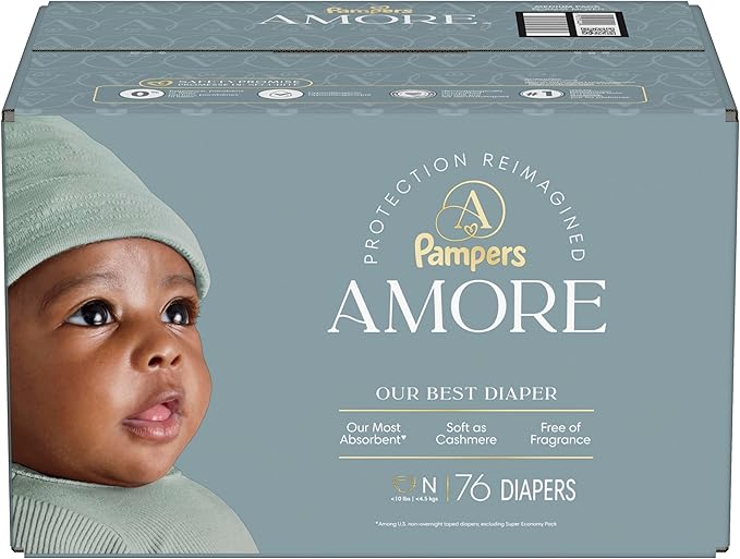 Pampers Amore, Size 0 (up to 10 lbs), 76 Count, Our Best Diaper