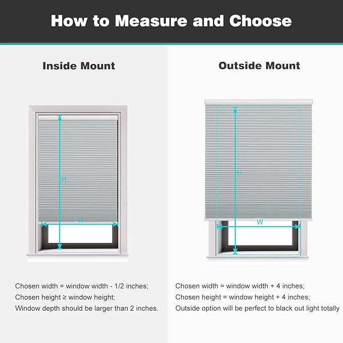 Changshade Cordless Cellular Shades, Blackout Honeycomb Shades for Windows, Pull Down Pleated Blinds, Easy to Install for Indoor Windows and French Doors,52" W x 72" H, Grey
