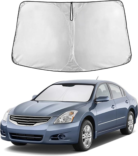 EcoNour Windshield Sun Shade for Nissan Altima 2007–2012 | Front Window Sunshade | Foldable Car Sun Protector | Blocks UV Rays & Keeps Interior Cooler