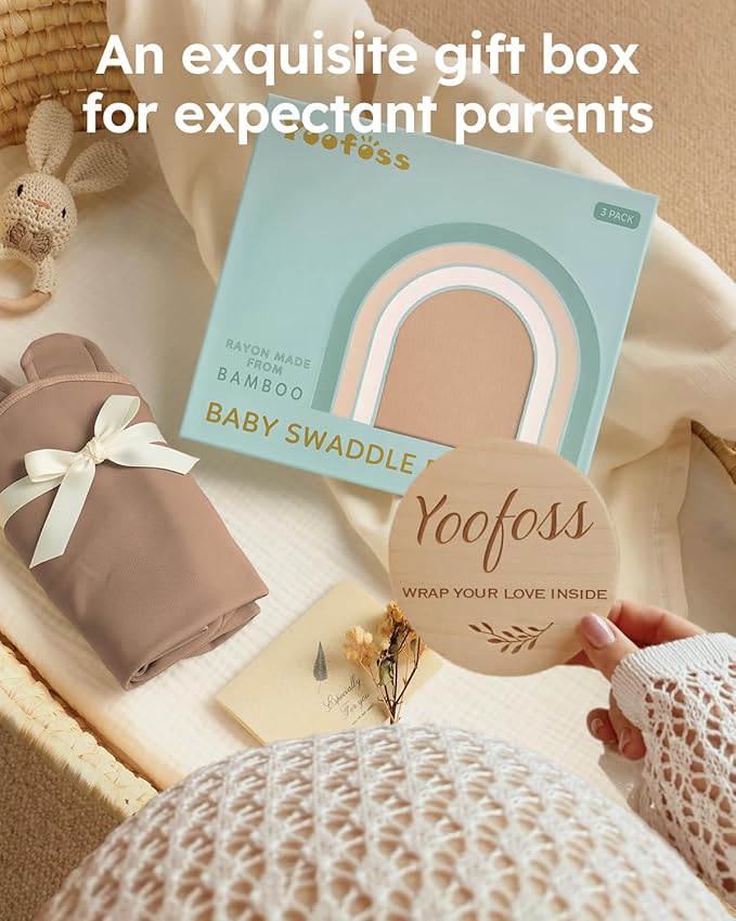 Yoofoss Baby Swaddle for Newborns 0–3 Months, Adjustable Soft & Breathable Swaddles,Noiseless Closure Swaddle Sleep Sack, Durable & Snug Fit