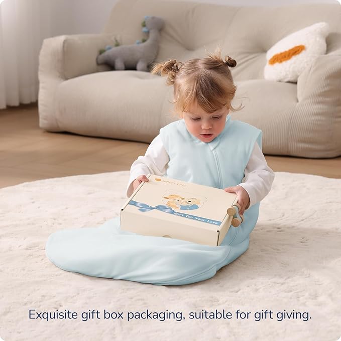 usbettas 1.0 Tog 2.5 Tog Baby Sleep Sack, 100% Cotton Baby Sleeping Bag 3-24M, 2-Way Zipper Baby Wearable Blanket