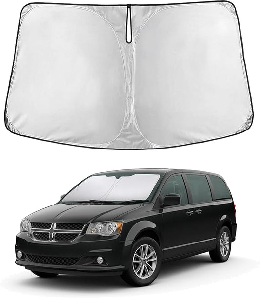 Econour Windshield Sun Shade for Dodge Caravan 2008–2017 2018 2019 2020 Sun Visor for Front Windshield & Window Sunshade Cover, UV Heat Blocker & Protector, Car Accessories