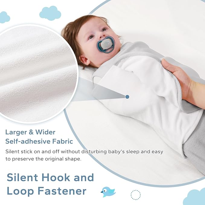 ZIGJOY Swaddle Sleep Sack Newborn 1.5 Tog Fleece Wearable Blanket Baby 6-12 Months - Lightweight MicroFleece Winter Sleeping Sacks Bag for Infant Girl Boy Gifts, Grey