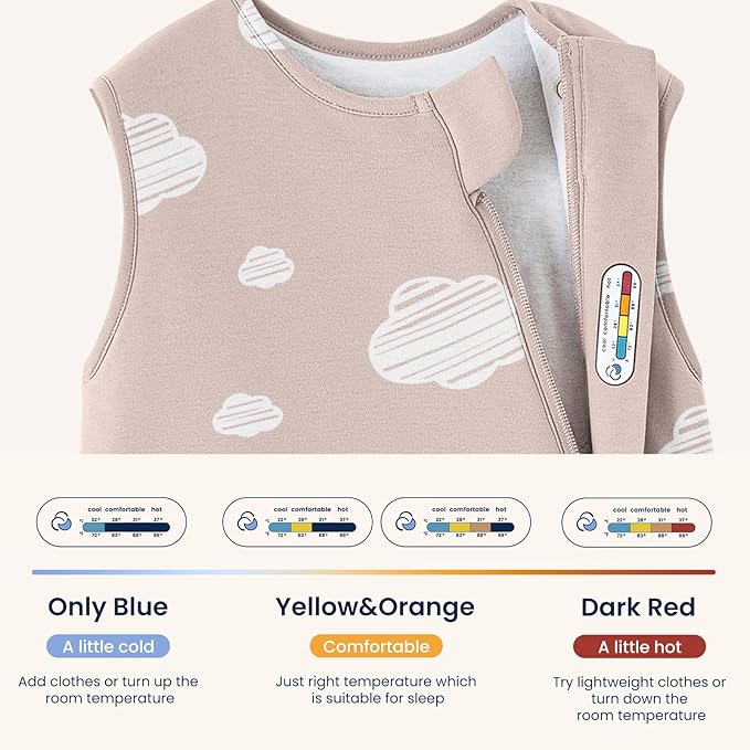 kaiya baby Unisex Sleeping Bag for Babies and Toddlers 1.0 Tog Sleep Sack 0-6 Months, Newborn Sleep Sack, Wearable Blanket Baby, One Piece Sleeveless Sleep Sack, Gifts for Baby