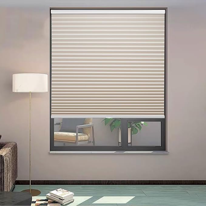 MYshade Cordless Blackout Cellular Shades, 1.5" Honeycomb Window Blinds for Bedroom & Nursery, Thermal Insulated, Noise Reducing, Privacy Shades, Inside or Outside Mount (52" W x 72" H, Beige)