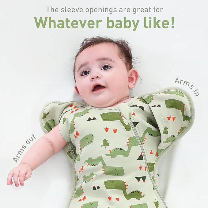 Knirose Arms Up Baby Sleep Sack Swaddle - 2 Pack Cotton Transitional Swaddle Blanket for Newborns 0-3 Months, 3-Way Wear for Snug Fit, Calms Startle Reflex, Easy Diaper Changes