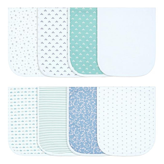 Hakochia Burp Cloths for Baby Boy & Girl Organic Cotton Large Unisex Burp Clothes Extra Absorbent Soft Neutral Burping Rags Spit Up Cloth Sets for Newborns 8 Pack