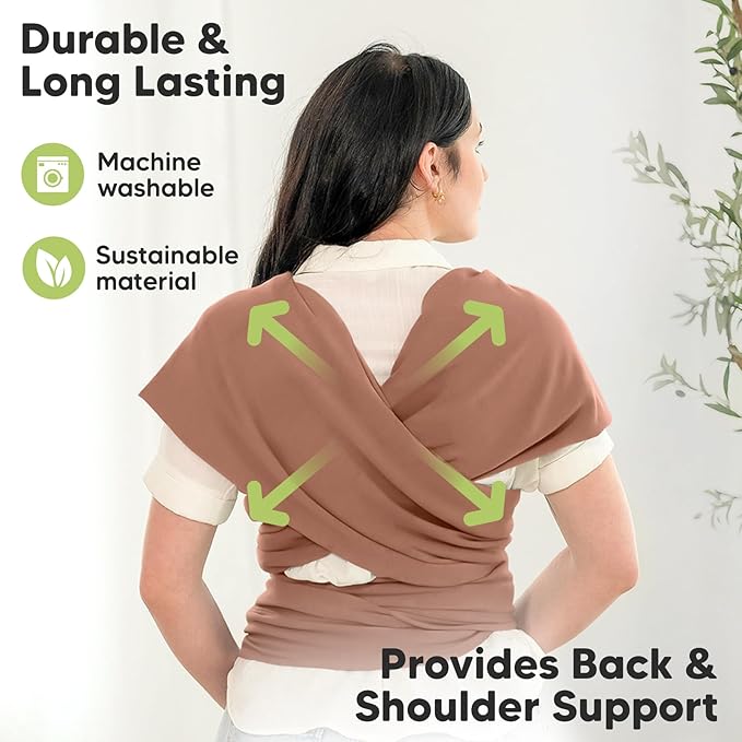KeaBabies Baby Wrap Carrier - All in 1 Original Baby Carrier Newborn to Toddler Sling, Easy to Wear, Hands Free Bonding, Lightweight, Breathable Infant Wraps (Terracotta)