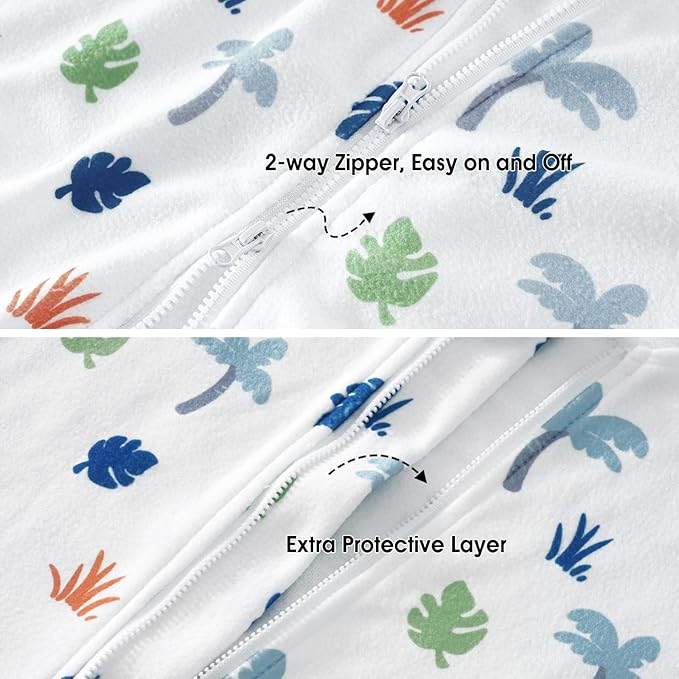 PHF Warm Micro-Fleece Baby Sleep Sack 12-18 Months, Soft Baby Wearable Blanket, 2-Way Zipper Sleeping Bags, 2 Pack Comfy Toddler Sleeping Sack for Boys, Large Size, Dinosaur