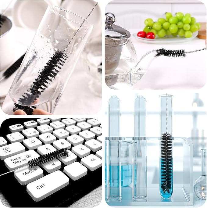 LOVEINUSA Straw Cleaner Brush, 14PCS 8.3 Inch Nylon Tube Brush Set, Bottle Cleaning Brushes for Sippy Cup, Tumbler, Water Bottle, Tight Spaces