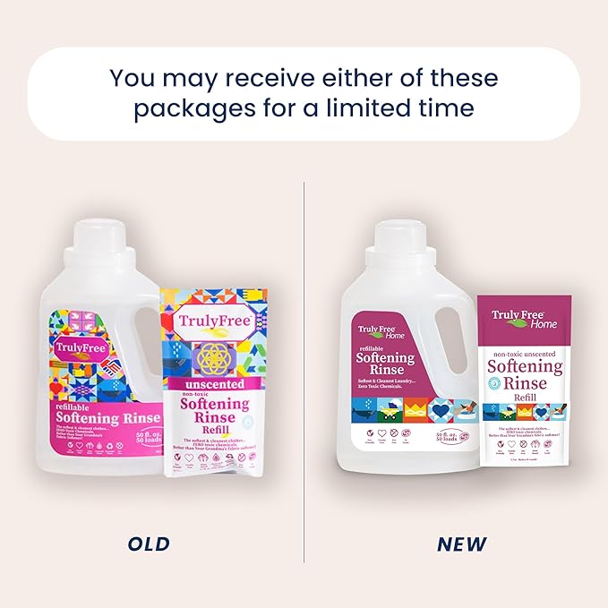 Truly Free Natural Fabric Softener | Plant-Based | Non-Toxic for Babies & Kids Sensitive Skin | Unscented Eco-Friendly Fabric Softener Conditioner | Safe, Gentle & Chemical-Free