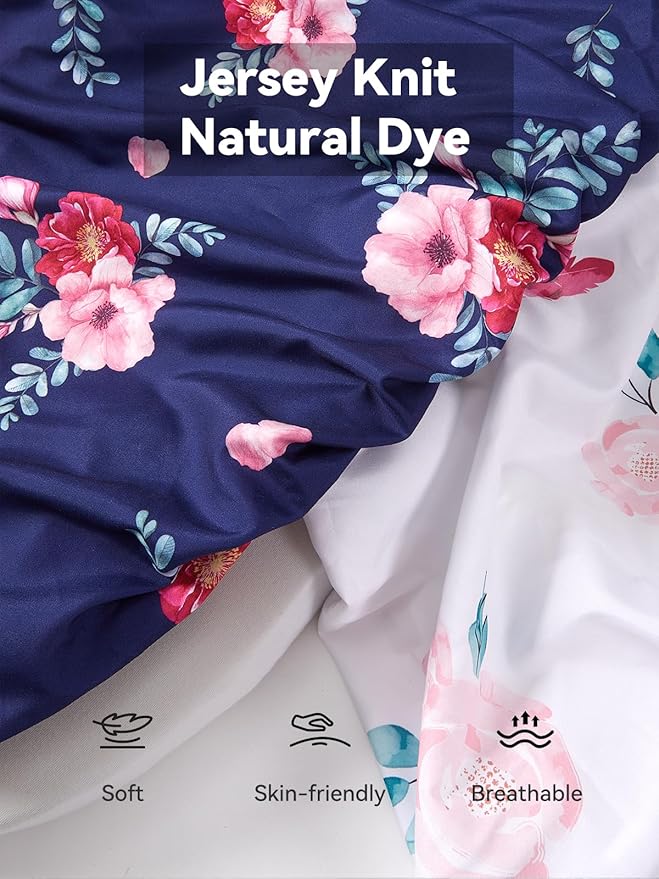 TILLYOU Baby Bassinet Sheets for Girls Boys 2 Pack Baby Sheets for Square Rectangle Oval Bassinet Mattress 33X16 Inch, Floral Flowers