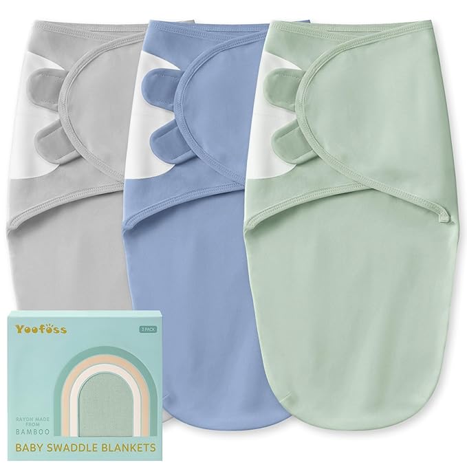 Yoofoss Baby Swaddle for Newborns 0–3 Months, Adjustable Soft & Breathable Swaddles,Noiseless Closure Swaddle Sleep Sack, Durable & Snug Fit