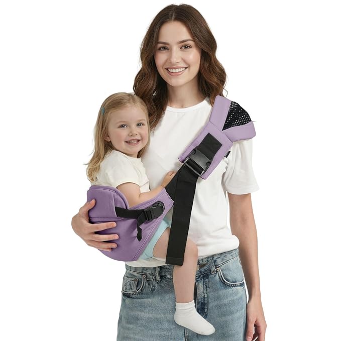 Toddler Sling Carrier, Toddler Carrier Sling, Baby Carriers Hip Carriers with Backrest, Lightweight Travel-Friendly Baby Slings Carriers, Purple