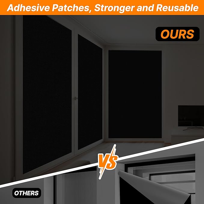 100% Blackout Portable Window Cover - Adhesive Thermal Blackout Blinds, No-Drill Window Guard for Temporary Use, 118" x 58" Darkening Shades Suitable for Home, Dorm, RV & Skylight