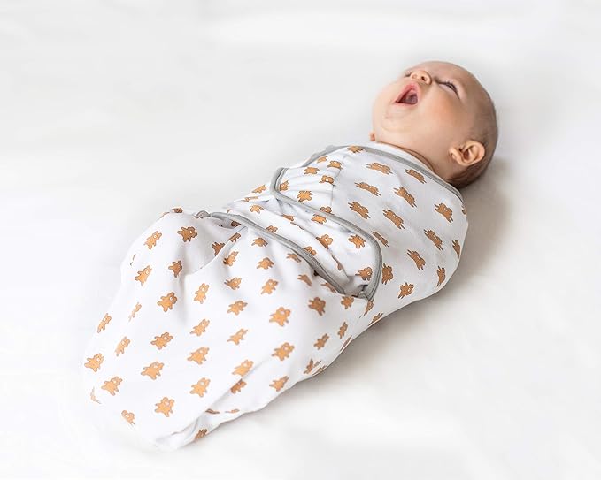 Amazing Baby Swaddle Blanket with Adjustable Wrap, Set of 2, Tiny Bear and Trees, Butterum and Sterling, Small
