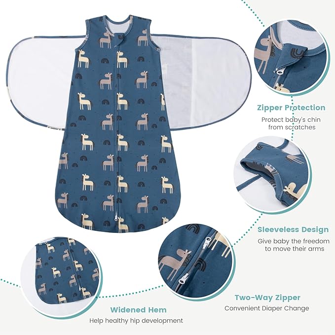 LILBESTIE Baby Swaddle Sleep Sack, 1.0 Tog New-Parent-Friendly Swaddle for Newborns & infant 6-12 Months Baby Wearable Blanket Reduce Startle Reflex, Newborn Boys Girls Registry Essentials