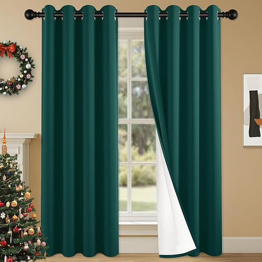 100% Blackout Curtains 84 Inch Length for Bedroom Living Room, Grommet Thermal Insulated Room Darkening Drapes, Light Blocking Window Treatment Decor, 2 Panels, 54x84, Sapphire