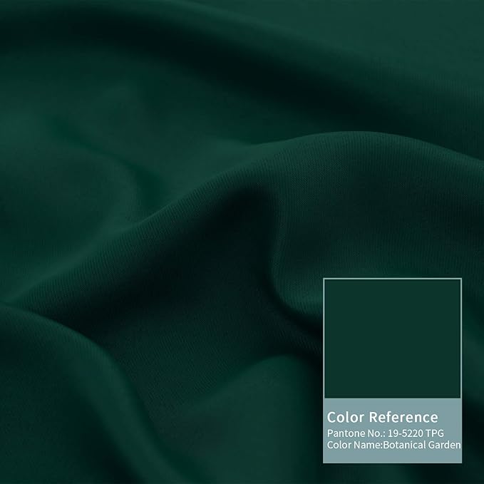 BGment Thermal Insulated 100% Blackout Curtains for Bedroom with Black Liner, Double Layer Full Room Darkening Noise Reducing Grommet Curtain (42 x 84 Inch, Emerald, 2 Panels)