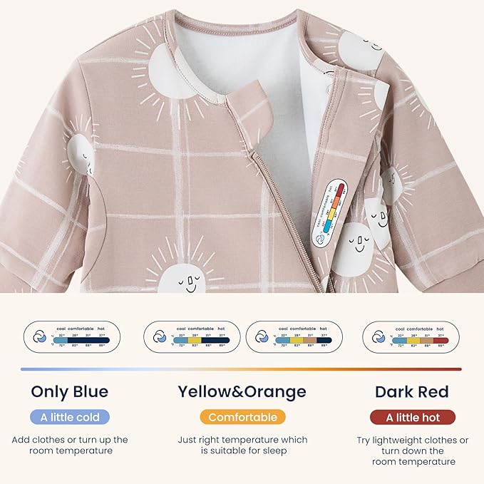 Unisex Sleeping Bag for Babies and Toddlers 1.0 Tog Sleep Sack 0-6 Months, Newborn Sleep Sack, Wearable Blanket Baby, One Piece Long Sleeves, Gifts for Baby