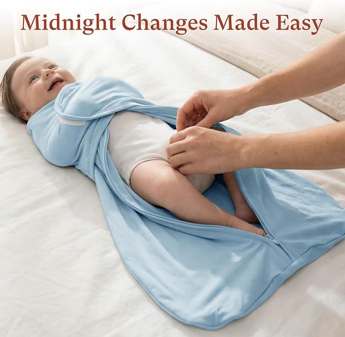 littogoose 2-Pack 0.5 TOG Newborn Sleep Sack, All-in-One Swaddle Wrap with Silent Velcro for Infants (0–3 Months)