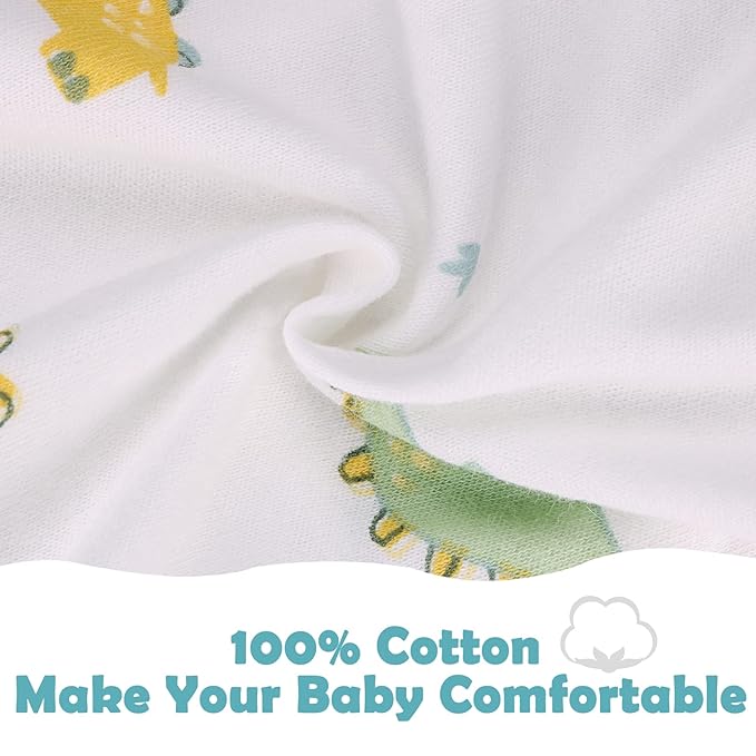 2 Pack Transition Swaddle with 2 Way Zipper, 2 in 1 Arms in/Out Transitional Arms Up Swaddle, 100% Cotton Newborn Swaddles Zipper Swaddles Baby Swaddling Sack Sleep Sack 0-3 Months, Dinosaur & Bear