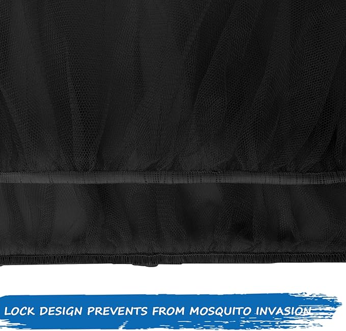 Baby Mosquito Net for Stroller, Reusable Bug Net for Stroller, Playards, Pack N Plays and Portable Mini Crib, Portable & Durable Baby Insect Netting, Black
