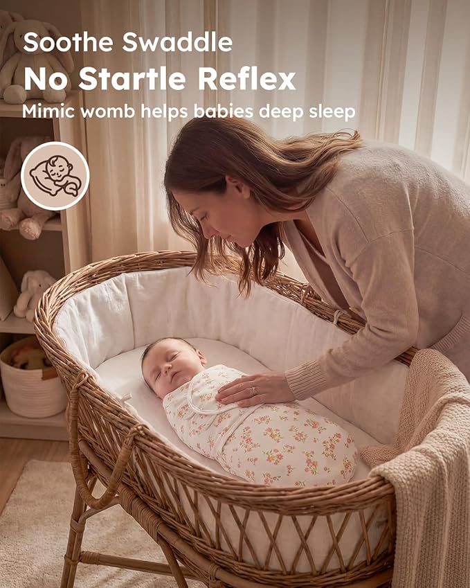 Yoofoss Baby Swaddles for Newborns 100% Organic Cotton, Adjustable Swaddle 0-3 Months 2 Zippers Newborn Swaddle Sack, Breathable Soft Durable