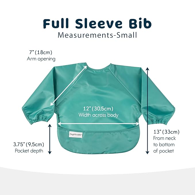 Tiny Twinkle Long Sleeve Bib for Babies & Toddlers | 2-Pack Waterproof Smock Bib for Eating | Machine Washable & Mess-Proof Feeding Essentials | Newborn Shower Gift (Rainforest,6–24M)