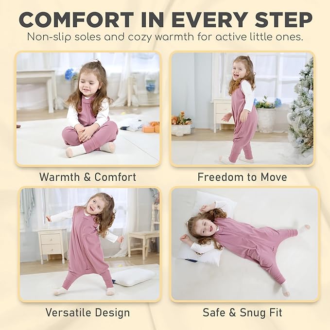Mama Cheetah Toddler Sleep Sack with Feet 4T-5T, 0.5 TOG Organic Cotton Baby Wearable Blankets with Legs, Baby Sleeping Bag for Walkers, Early Walker X-Large