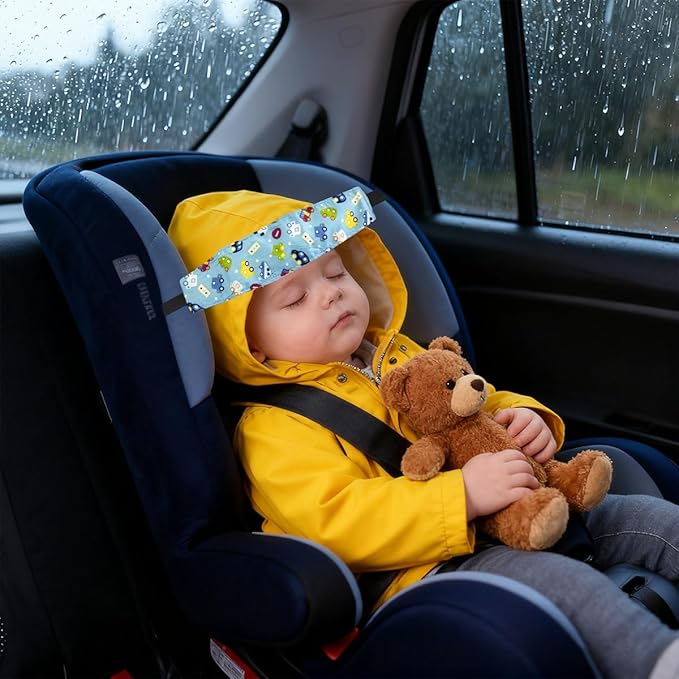 4 Pcs Baby Car Seat Head Support Toddler Infant Head Support Neck Relief Strap Headrest Sleeping Traveling for Kids Children Child Baby(Car, Dinosaur, Whale, Owl)