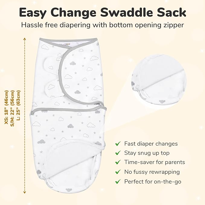 Mama Cheetah Baby Swaddle Blanket with Zipper, Newborn Swaddle Sack, Baby Swaddles Sleep Sack 4-7 lbs, Baby Swaddle Wrap for Baby Boy & Baby Girl, 3-Pack