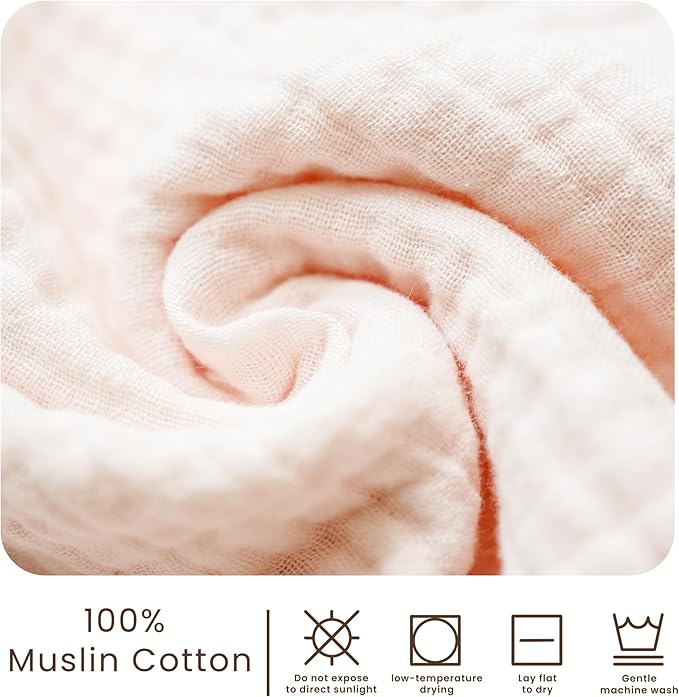 Konssy Muslin Baby Burp Cloths Sets for Unisex- 7 Pack Soft 100% Cotton Burping Clothes for Newborn，Baby Girls and Boys