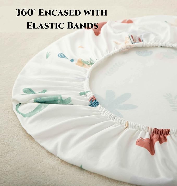 SDY Jersey Dinosaur Bassinet Sheets for Baby Boys and Girls,32 "x 16 "x 4", 2 Pack, Cute Kawaii Standard Oval/Retangle Fitted Bassinet Sheets for Toddler,Super Soft Breathable