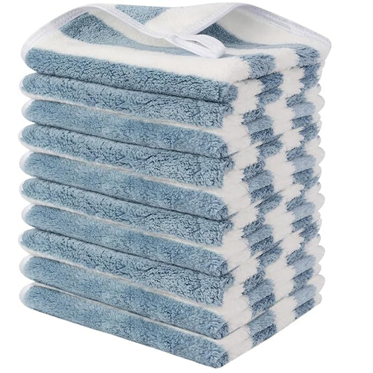 SINLAND Microfiber Facial Cloths Fast Drying Washcloth 12inch x 12inch Absorbent Face Wash Cloth Soft Makeup Remover Cloths