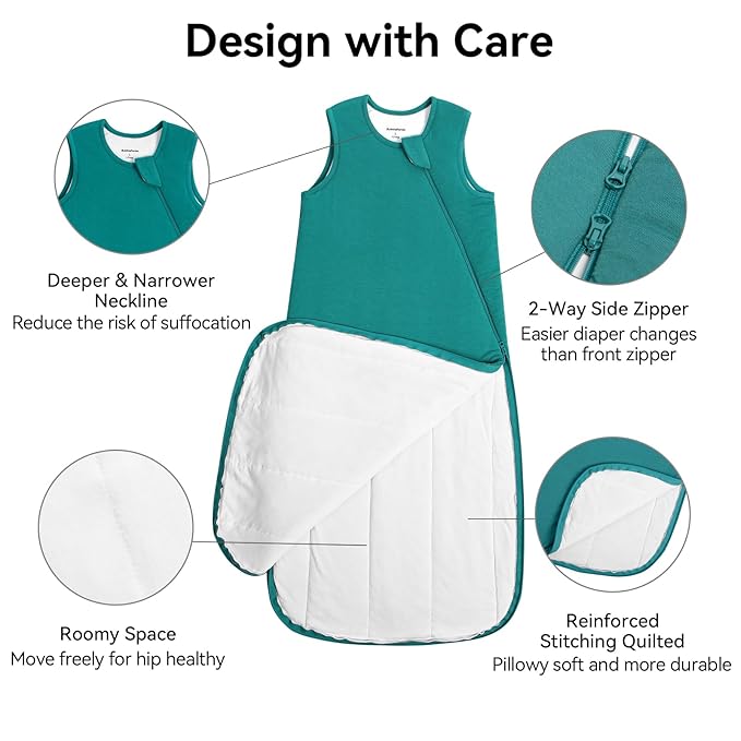 BubblePanda Modal Sleep Sack 12-18 Months 1.0 Tog Super Soft Toddler Sleep Sack for Babies 2-Way Zipper Baby Wearable Blanket