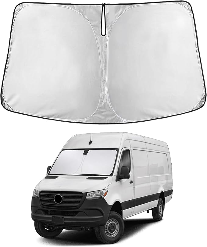 Econour Windshield Sunshade for Freightliner/Mercedes Sprinter 2007-2024 2025 2026, Sun Visor for Front Windshield & Window Sun Shade Cover, UV Heat Blocker & Protector, Car Accessories